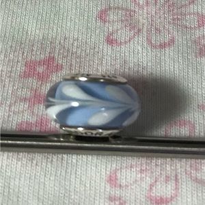 Pandora light blue swirl murano